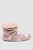 Капці-шкарпетки домашні плюшеві, колір сіро-рожевий, 102R1004-1