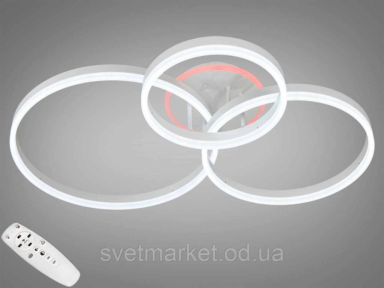 Стельова світлодіодна люстра з димером 8174/345WH LED 3color dimmer, фото 1