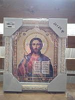 Господь Вседержитель ікона Спасителя, у білому кіоті ,20*30 см.