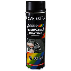 Фарба спрей Рідка гума чорна матова Motip Black Mat Spray Removable Coating 500мл