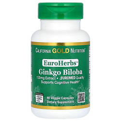 Добавка для судин мозку California Gold Nutrition Ginko Biloba 120 mg (60 капсул.)