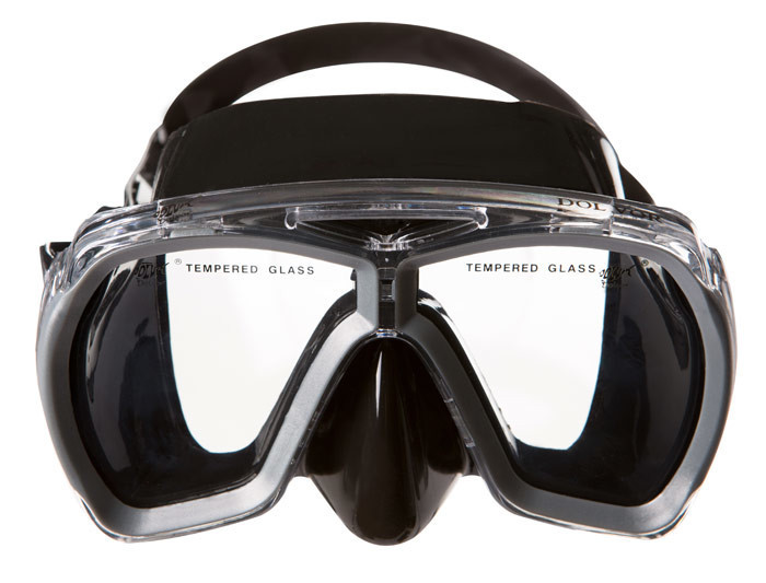 Маска для дайвінгу силіконова сіра Dolvor M244S-1BS