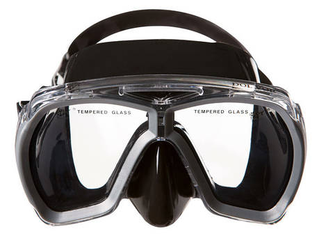 Маска для дайвінгу силіконова сіра Dolvor M244S-1BS, фото 1