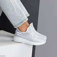 Легкие прогулочные женские кроссовки , кроссы, белые з серым, текстильные под бренд летние весенние, 36