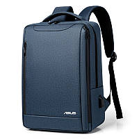 Рюкзак противоударный для ноутбука Asus Асус 15,6" с USB, синий цвет ( код: IBN010Z3 )