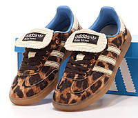 37-41 Adidas Samba Pony Wales Bonner Leopard женские кроссовки кожа текстиль Адидас Самба рыжие леопард