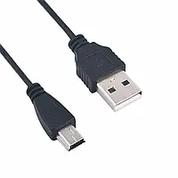 Кабель USB - Mini USB 1 метр QRT21 Черный. Шнур зарядка Mini USB to USB. ЮСБ - Мини ЮСБ