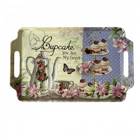 Пластиковий Піднос 33х21,5см прямокутний з ручками