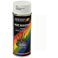 Термостійка фарба спрей біла матова Motip Heat Resistant Spray White 400мл