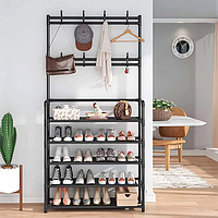 Напольная вешалка для одежды 5*80 New simple floor clothes rack с полками и крючками