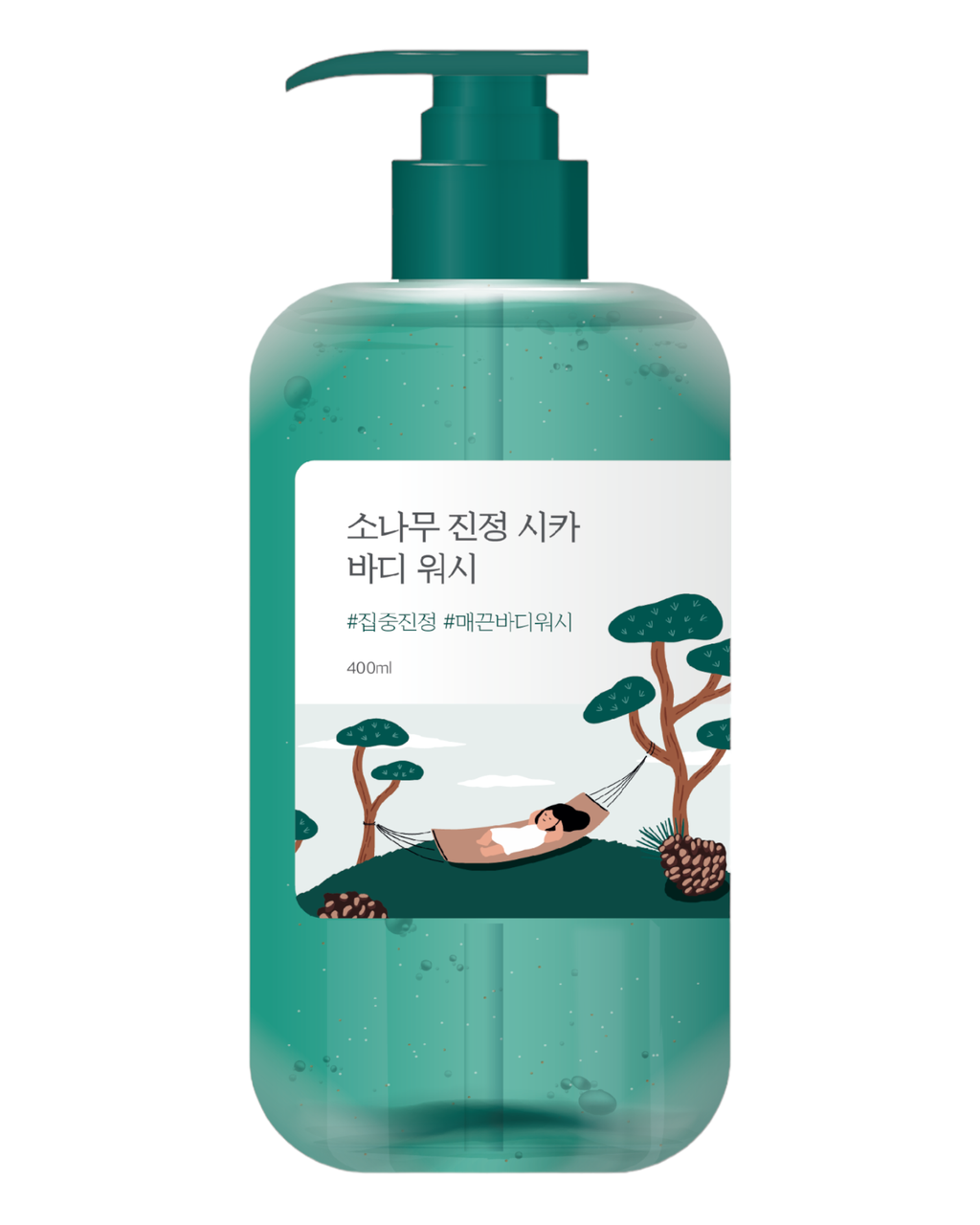 Заспокійливий гель для душу з екстрактом голок сосни ROUND LAB Pine Calming Cica Body Wash 400 ml