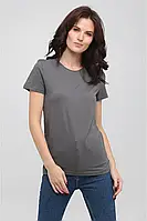Женская футболка с коротким рукавом темно серого цвета Stedman на обхват груди 84см XS