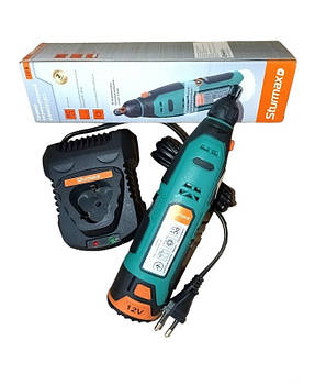 Sturmax GMM2312CL Гравер акумуляторний 12В + 1 акумулятор 2.0 Аг і зарядний пристрій