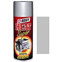 Термостойкая краска спрей серебристая матовая Body High Heat Paint Spray Silver 400мл