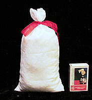 Мешочек подарочный (20*10 см). Шёлк. Белый с красной лентой из органзы