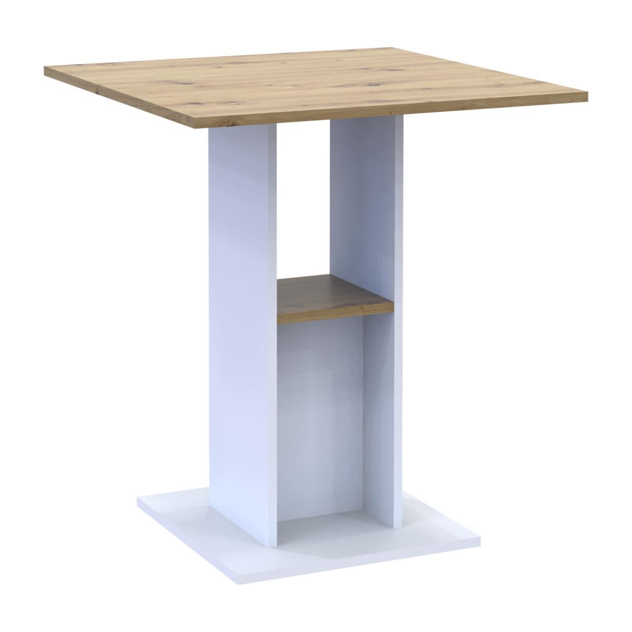 Стіл кухонний "Коуд" 70х70х74 см. Білий/Дуб артизан, фото 1