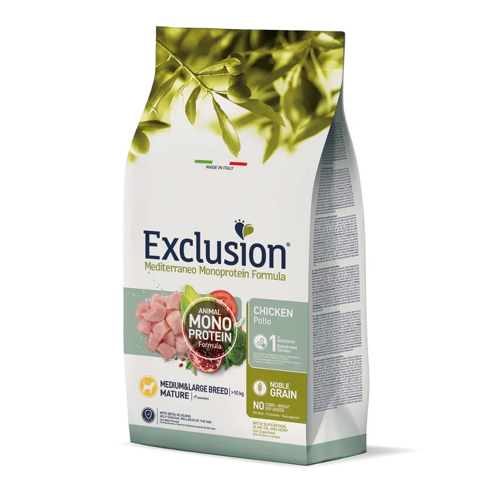 Сухий корм Exclusion Mature Chicken Medium&Large Breed для літніх собак середніх і великих порід з куркою 3 кг, фото 1