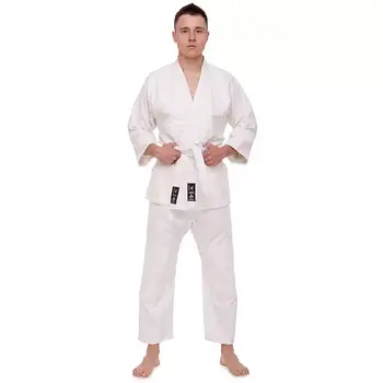 Кімоно для карате MATSA GMA-0016 біле (куртка, штани, пояс) бавовна