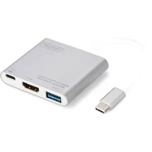 USB-хаб Digitus USB Type-C - HDMI, USB 3.0, USB-C 3 порти Silver