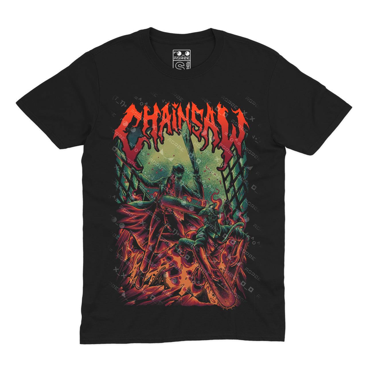 Футболка чорна Morze Людина-бензопила (Chainsawman) V7, фото 1