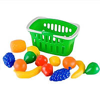 Дитячий іграшковий кошик із фруктами Toys Plast зелений ІП.18.001