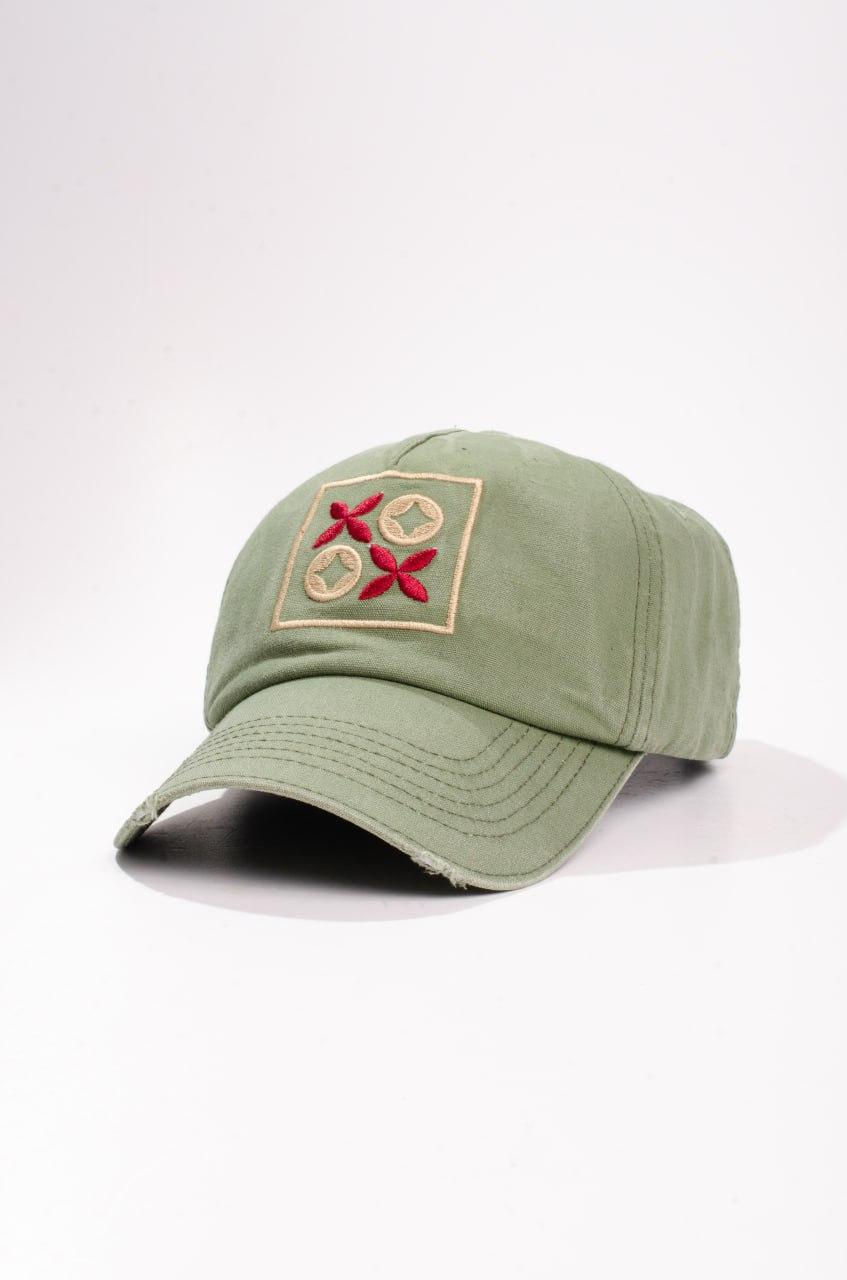 Кепка бейсболка літня унісекс рванка ФОРХЕД з вишивкою «Пелюстка» з регулюванням розміру Колір Хакі, фото 1