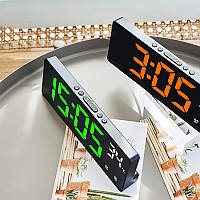 Цифровий світлодіодний настільний годинник DS-6631, 2 будильники, термометр,