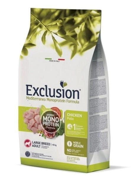 Повнораційний сухий корм Exclusion Adult Chicken Large Breed для дорослих собак великих порід з куркою 12 кг, фото 1