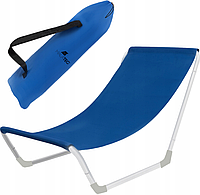 Шезлонг садовый раскладной пляжный стул Malatec до 110 кг синий Польша