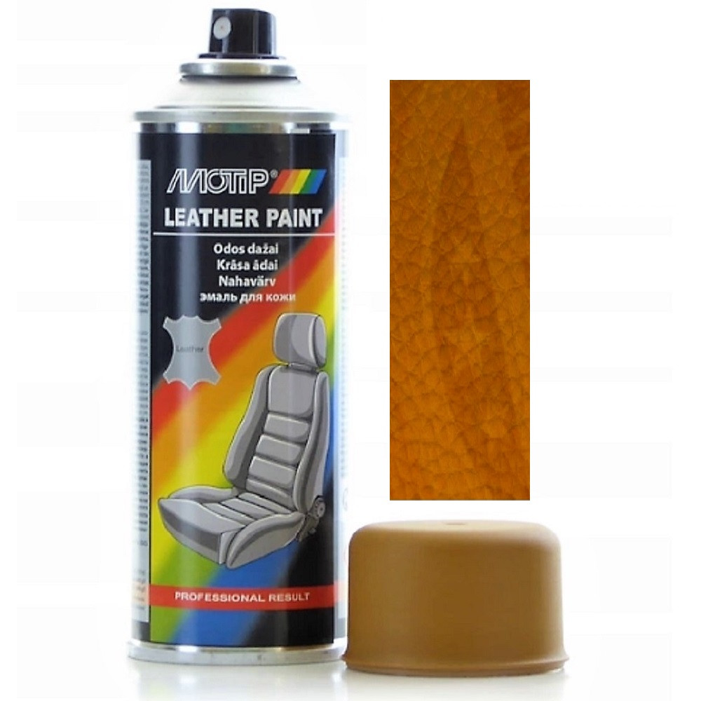 Фарба спрей для шкіри Вохра напівматова Motip Ocher Semi Gloss Leather Paint RAL 8001M 200мл