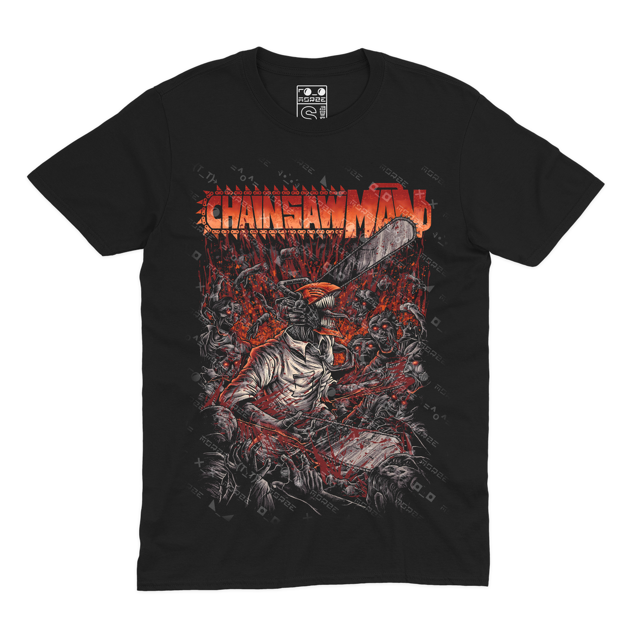 Футболка чорна Morze Людина-бензопила (Chainsawman) V16, фото 1