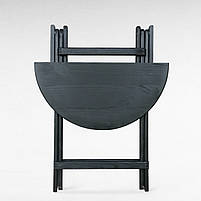 Чорний розкладний столик з дерева для вулиці, дачі, вуличної кав'ярні Складаний дерев'яний вуличний стіл, фото 4