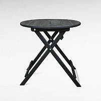 Чорний розкладний столик з дерева для вулиці, дачі, вуличної кав'ярні Складаний дерев'яний вуличний стіл, фото 3