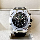 Чоловічий годинник Audemars Piguet Royal Oak Offshore Silver Black AAA-хронограф на каучуковому ремінці, фото 2
