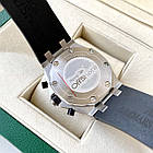 Чоловічий годинник Audemars Piguet Royal Oak Offshore Silver Black AAA-хронограф на каучуковому ремінці, фото 4