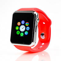 Смарт-часы Smart Watch A1 умные электронные со слотом под sim-карту + карту памяти micro-sd. (Цвет: красный)