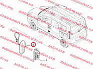Контакти ЦЗ зсувних дверей правих Doblo 2009- (на стійці), Виробник: FIAT, OE: 51810713