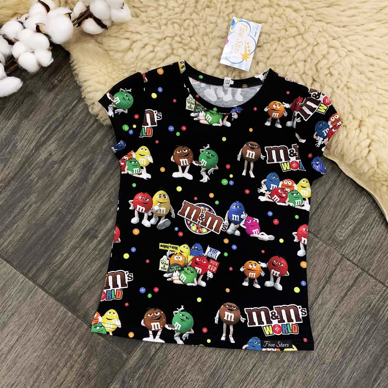 Дитяча футболка m&m's на чорному Five Stars 10796-98р
