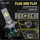 MINI LED лампа H7 Xplus з обманкою 1:1 Вузький діод Правильний пучок світла на ближнє або дальнє світло протитуманки 12в-24в 1шт, фото 10