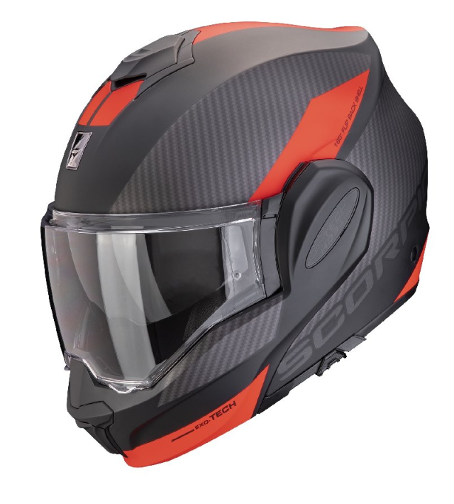Мотошолом Scorpion Exo-Tech Evo Team black-silver-red matte