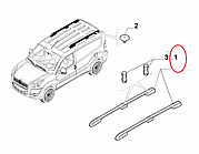 Рейлинги (чорні) Doblo 2009-2015, Виробник: MGA, OE: 735497904, 735541762, 735584029