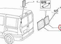 Стекло двери распашной задней правое с электроподогревом Doblo 2000-2016, Арт. 46769627, 46769627, TYC