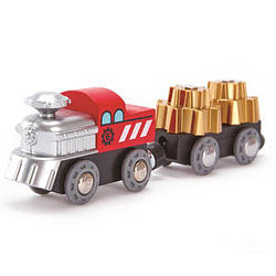 Набір для іграшкової залізниці Hape Вантажний поїзд із шестернями (E3751)