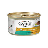 Влажный корм для кошек Purina Gourmet Gold. Двойное удовольствие с кроликом и печенью 85г (7613031381081)