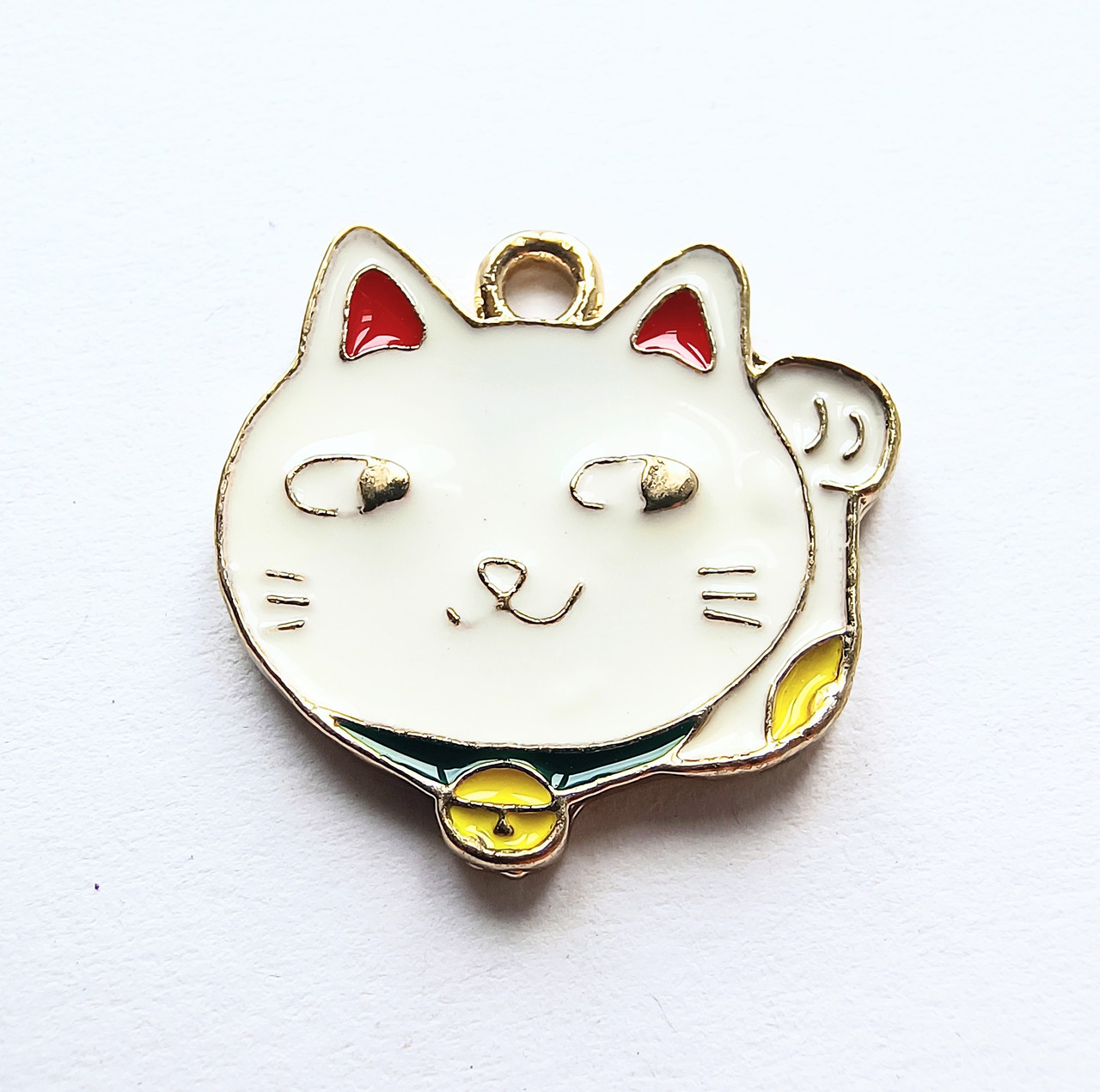 Підвіска Finding Кулон шарм кішка кіт Золотистий біла червона жовта зелена емаль 21 мм x 21 мм