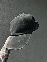 Мужская джинсовая кепка темно-серая универсальная летняя , Серая бейсболка джинсовая унисекс стильная trek