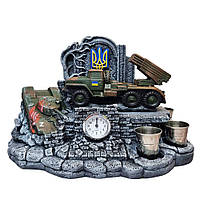 Гипсовый сувенир подставка "Украинский БМ-21 Град", Интересный подарок начальнику на День защитника