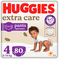Подгузники Huggies Extra Care Размер 4 (9-14 кг) Pants Box 80 шт (5029053582405) мрія(М.Я)