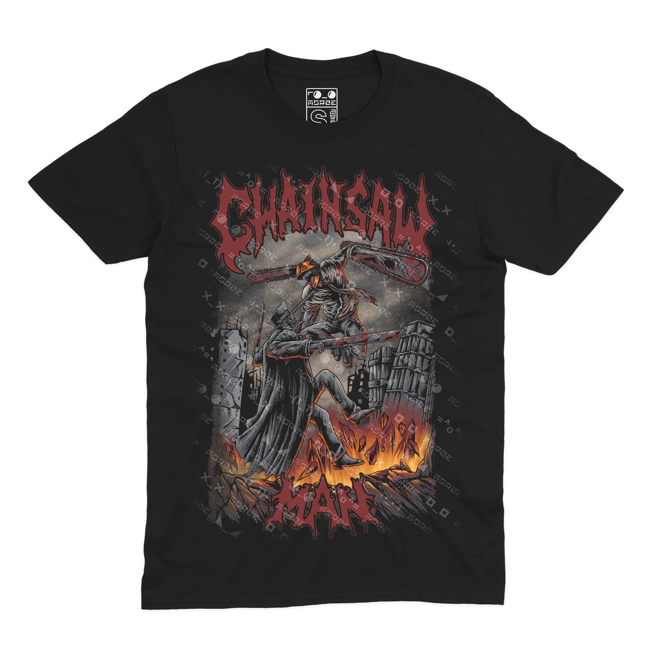 Футболка чорна Morze Людина-бензопила (Chainsawman) V18, фото 1