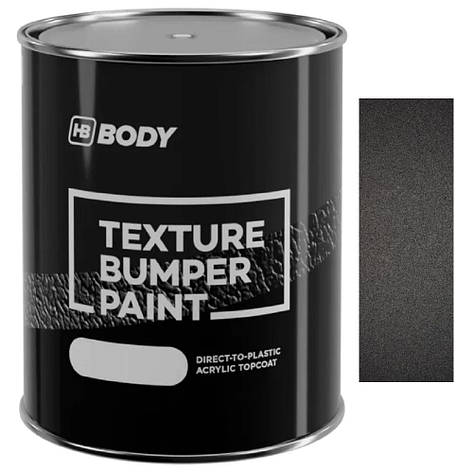 Структурна фарба для пластику чорна матова Body 412 1K Texture Black Bumper Paint 1л, фото 3